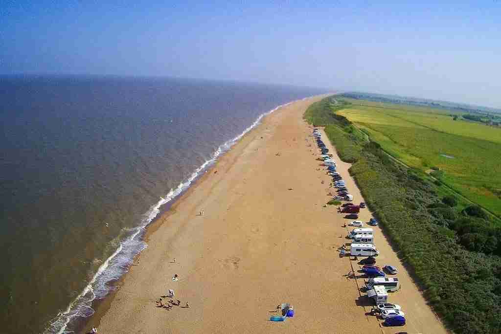 long stretch of beach